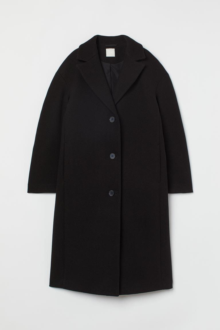 Abrigo negro recto de H&M