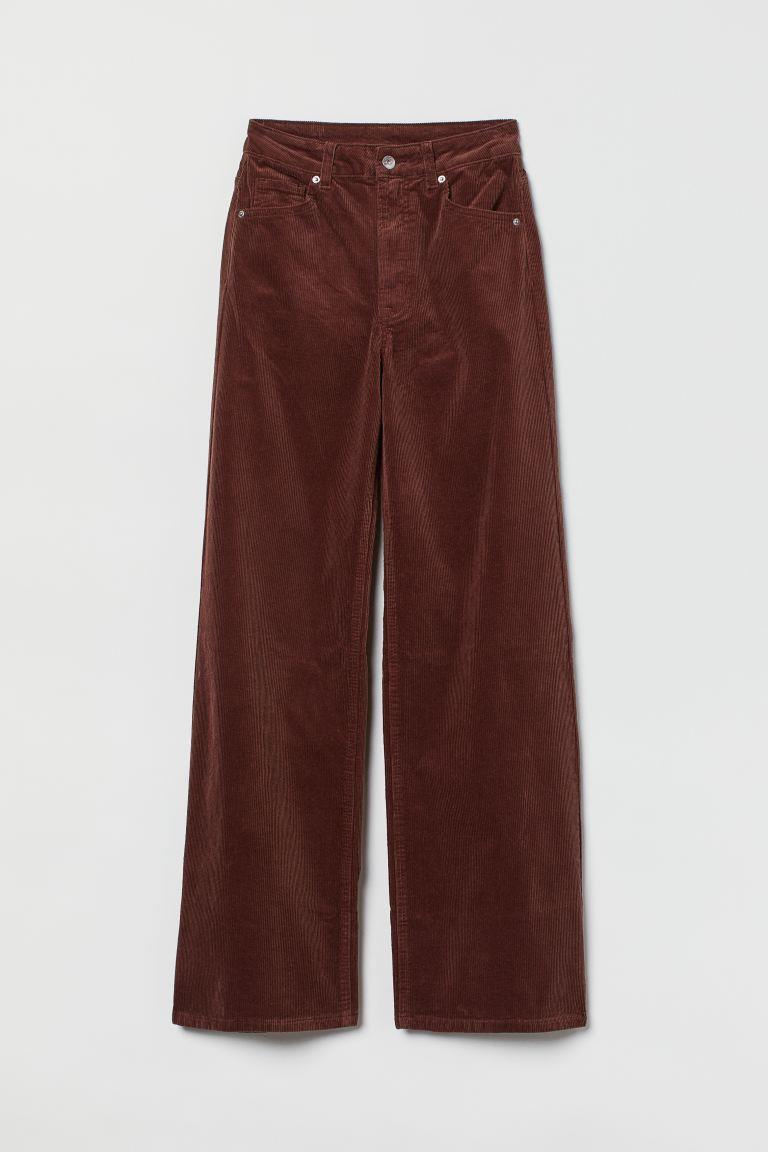 Pantalón de pana color marrón chocolate, H&M