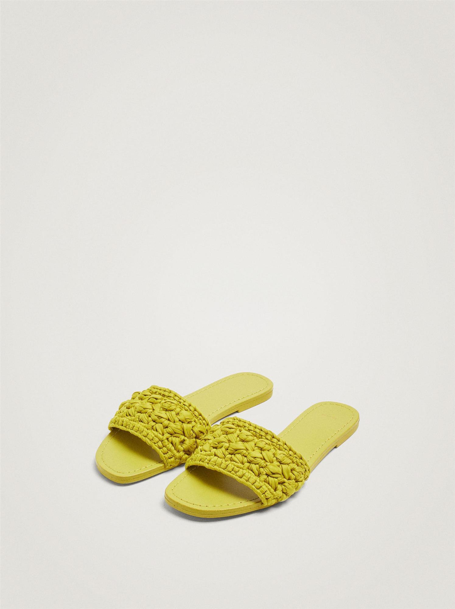 Sandalia de color amarillo de crochet de Parfois