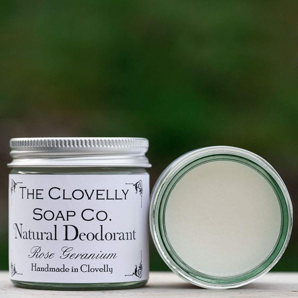 Desodorante natural de rosa y geranio, The Clovelly Soap Co.