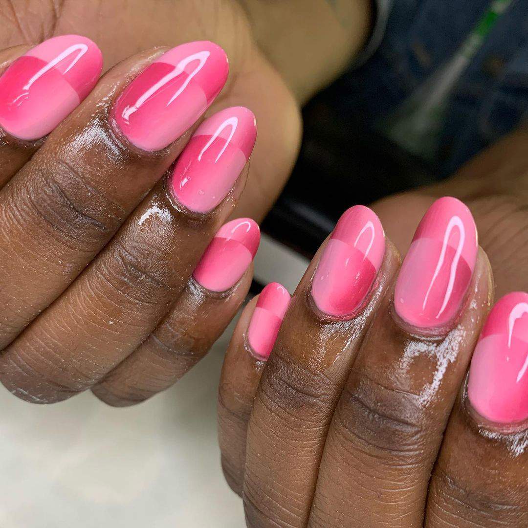 French nails illusion: rosa