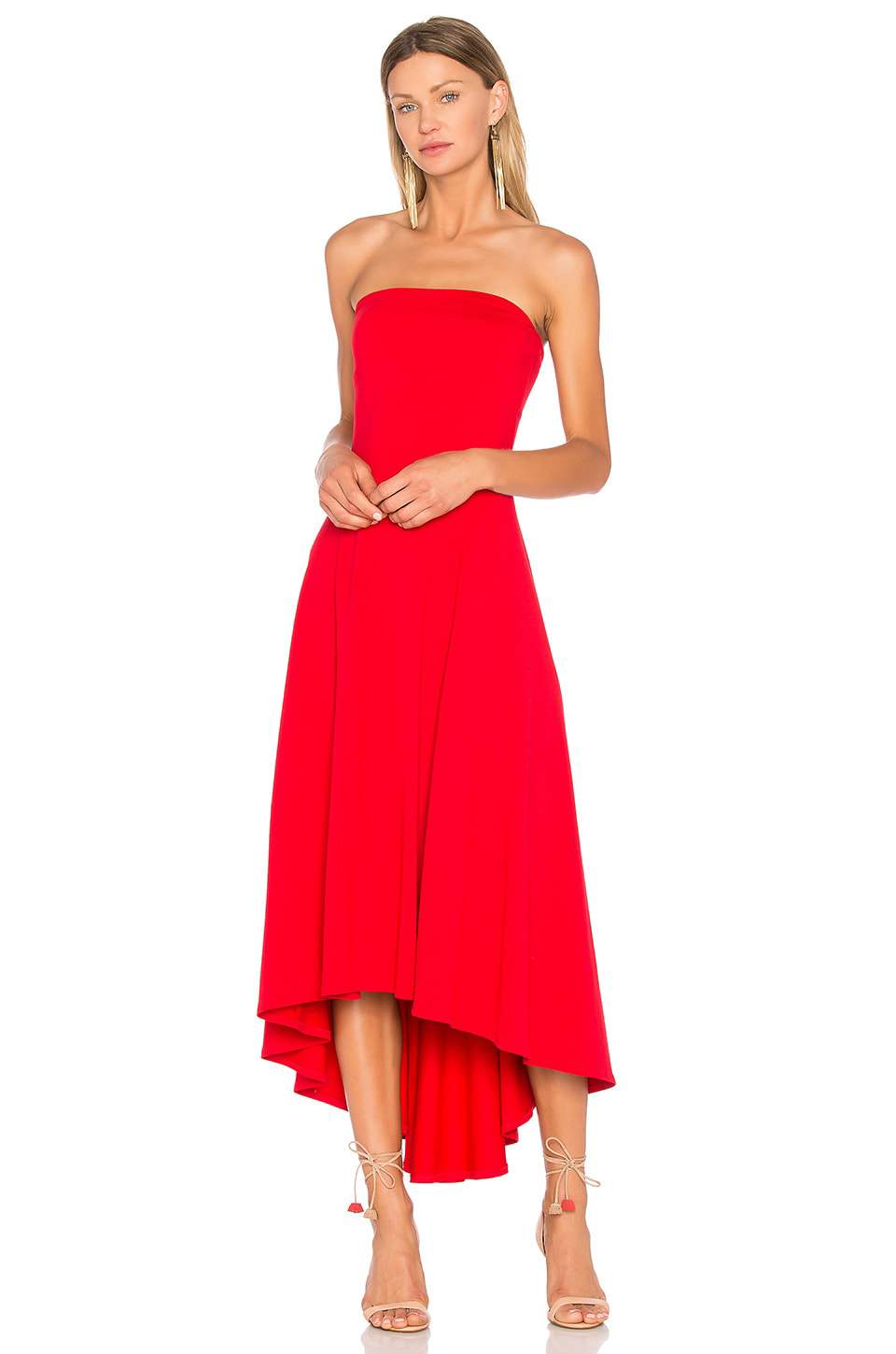 Los vestidos palabra de honor más bonitos: vibrante rojo