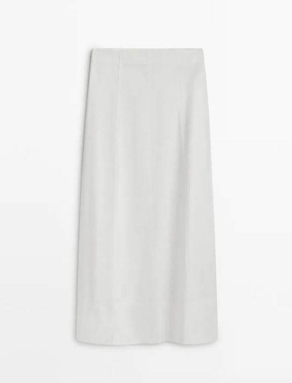 Básicos de Massimo Dutti: falda blanca midi