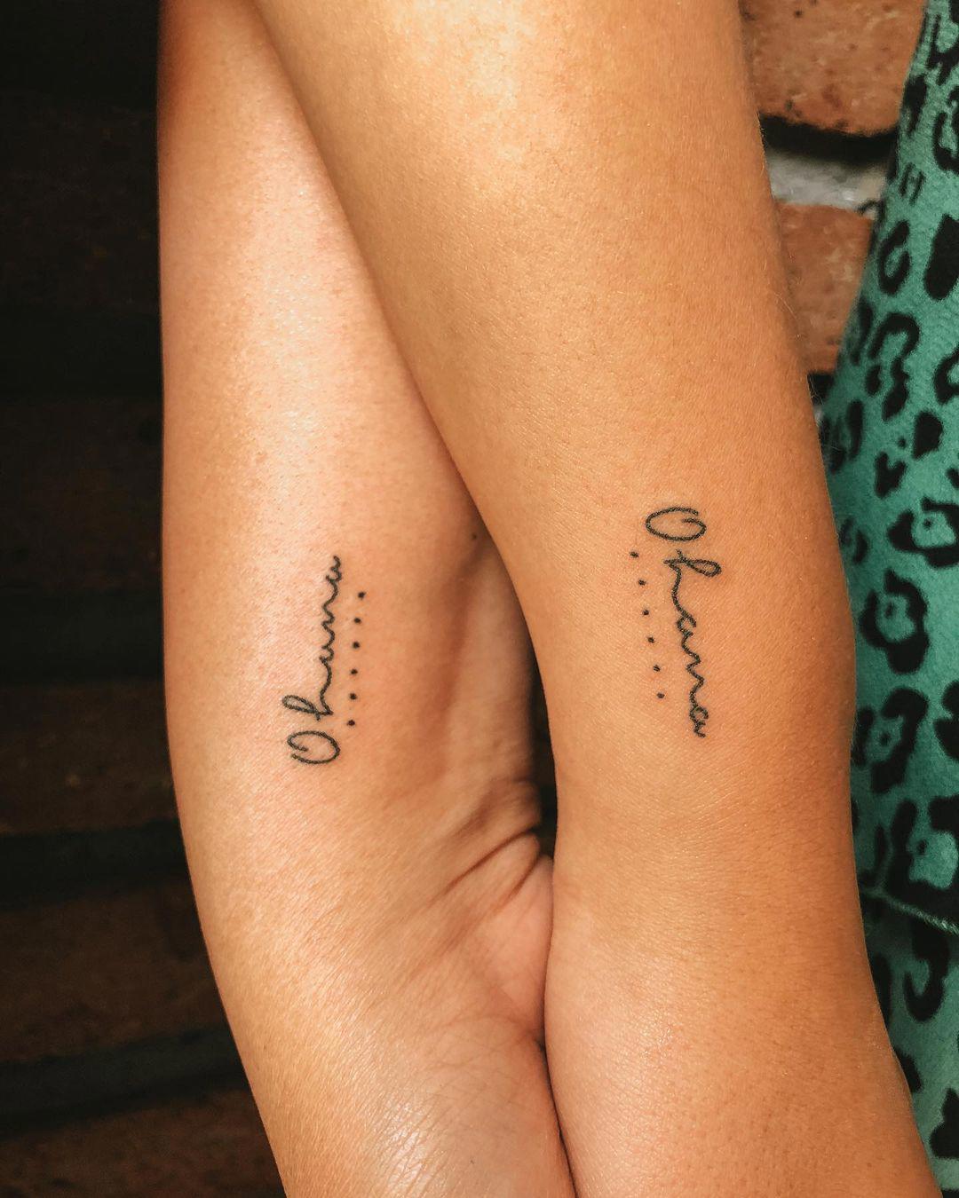Tatuaje de la palabra Ohana en el antebrazo