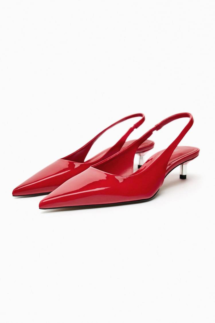 zapato destalonado Zara rojo