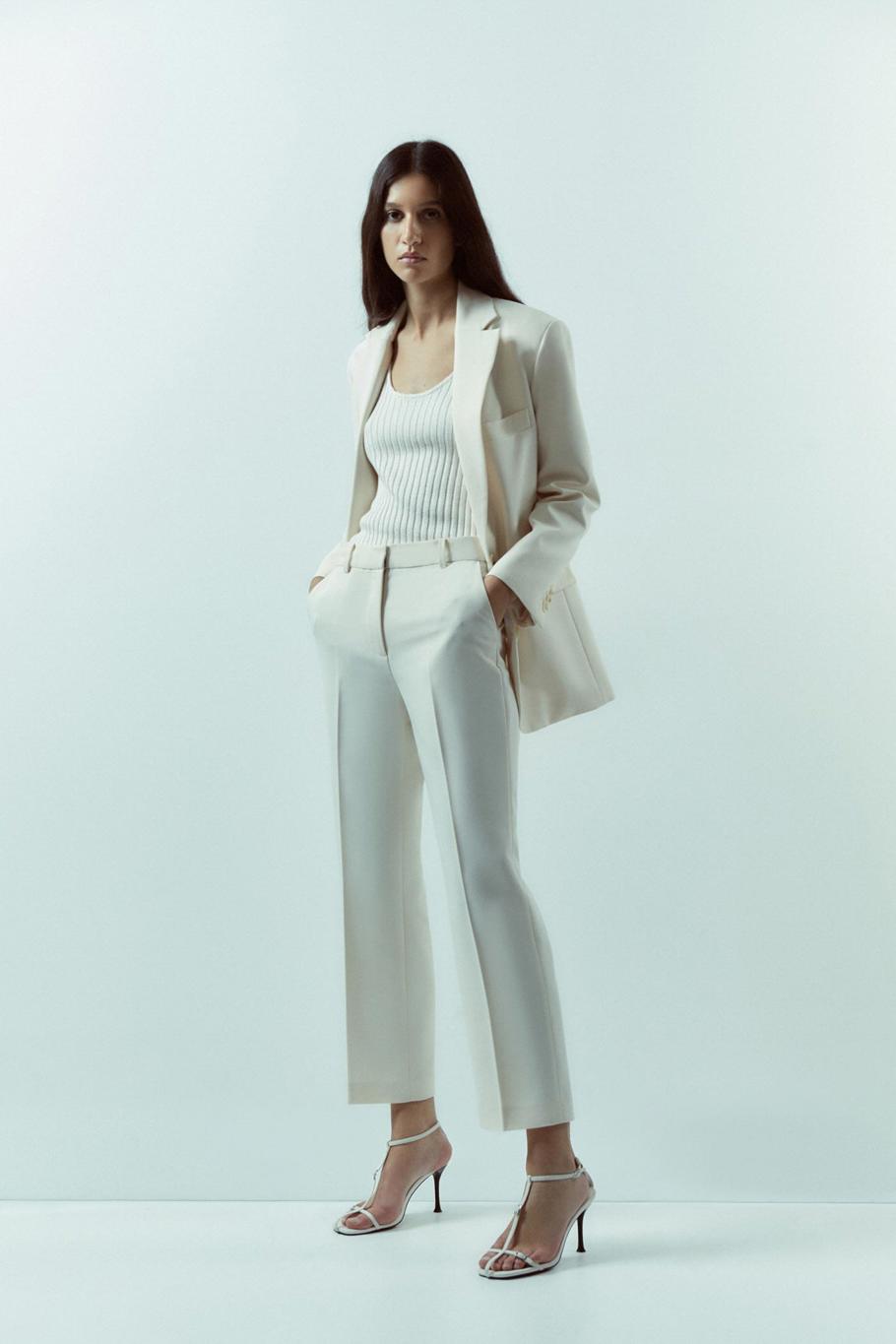 pantalones blancos mujer mango