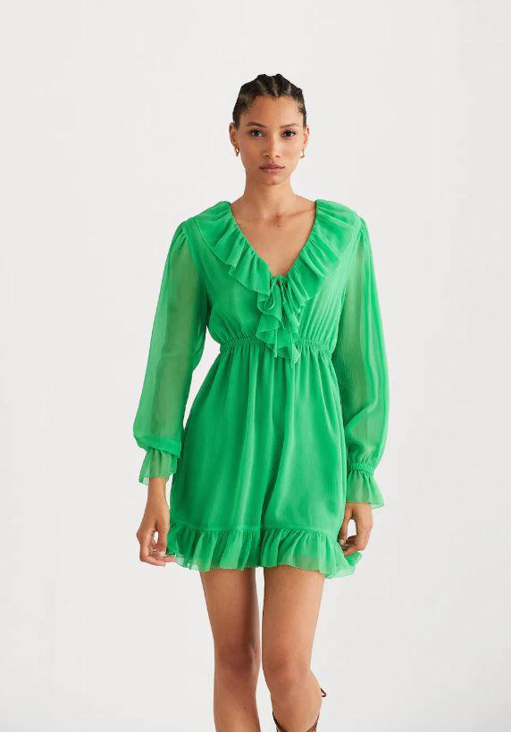 vestido mango outlet verde 1