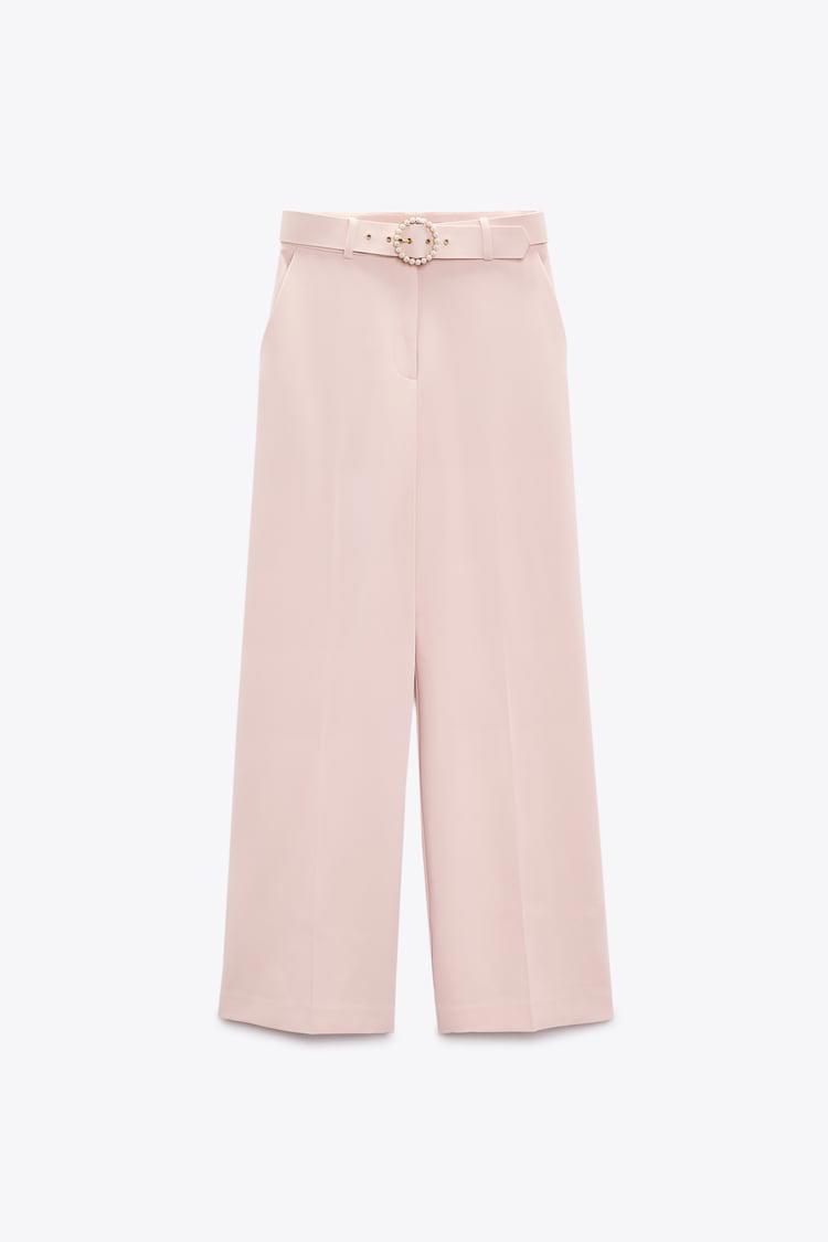Pantalón culotte Zara: rosa claro