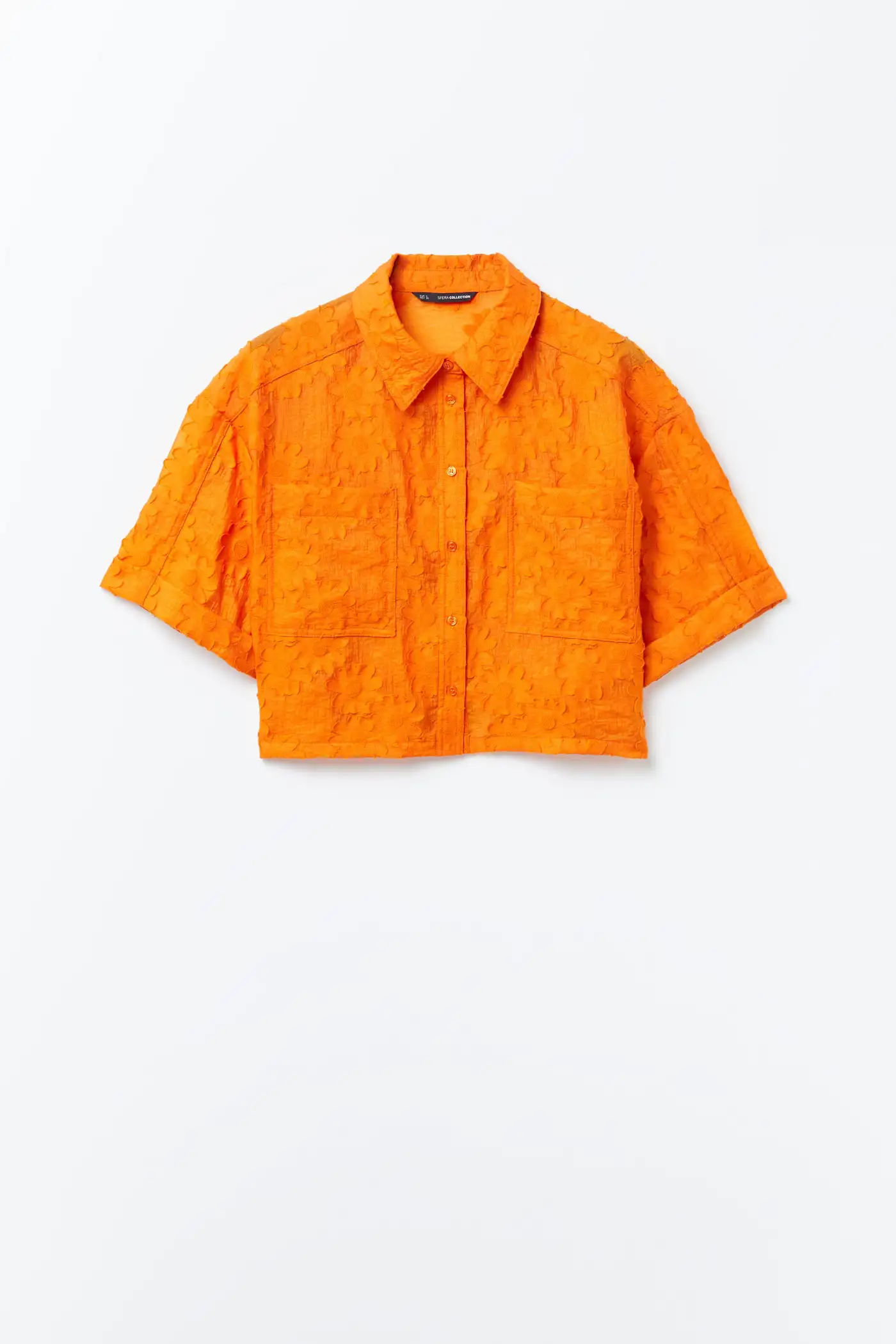 Camiseta crop de color naranja