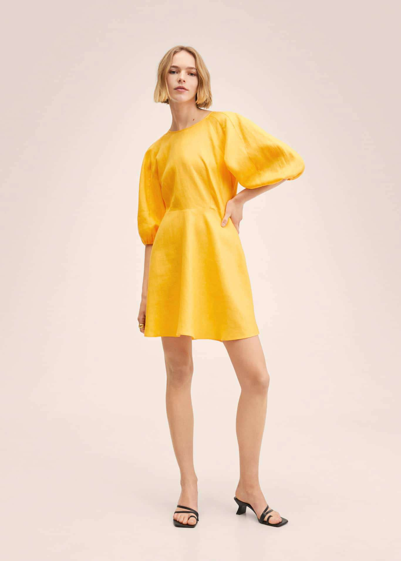 Vestido amarillo 100% lino