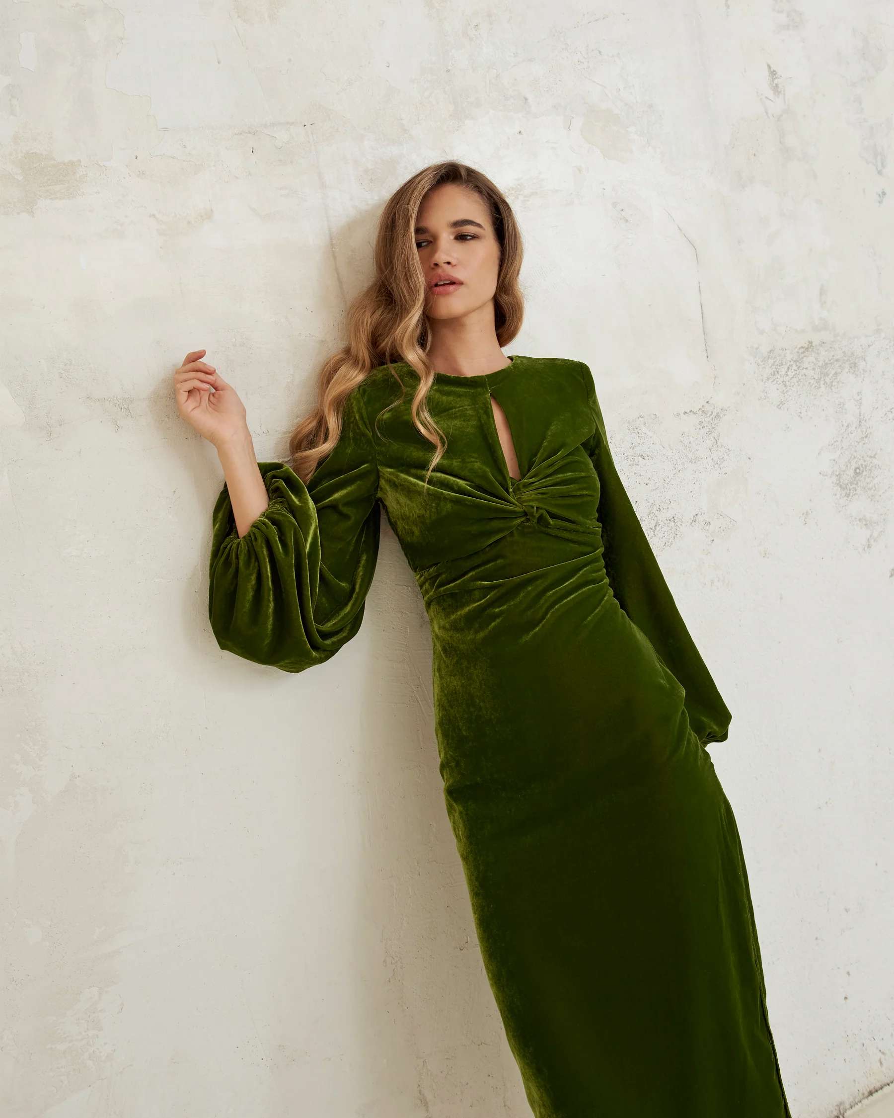 Vestido verde de terciopelo