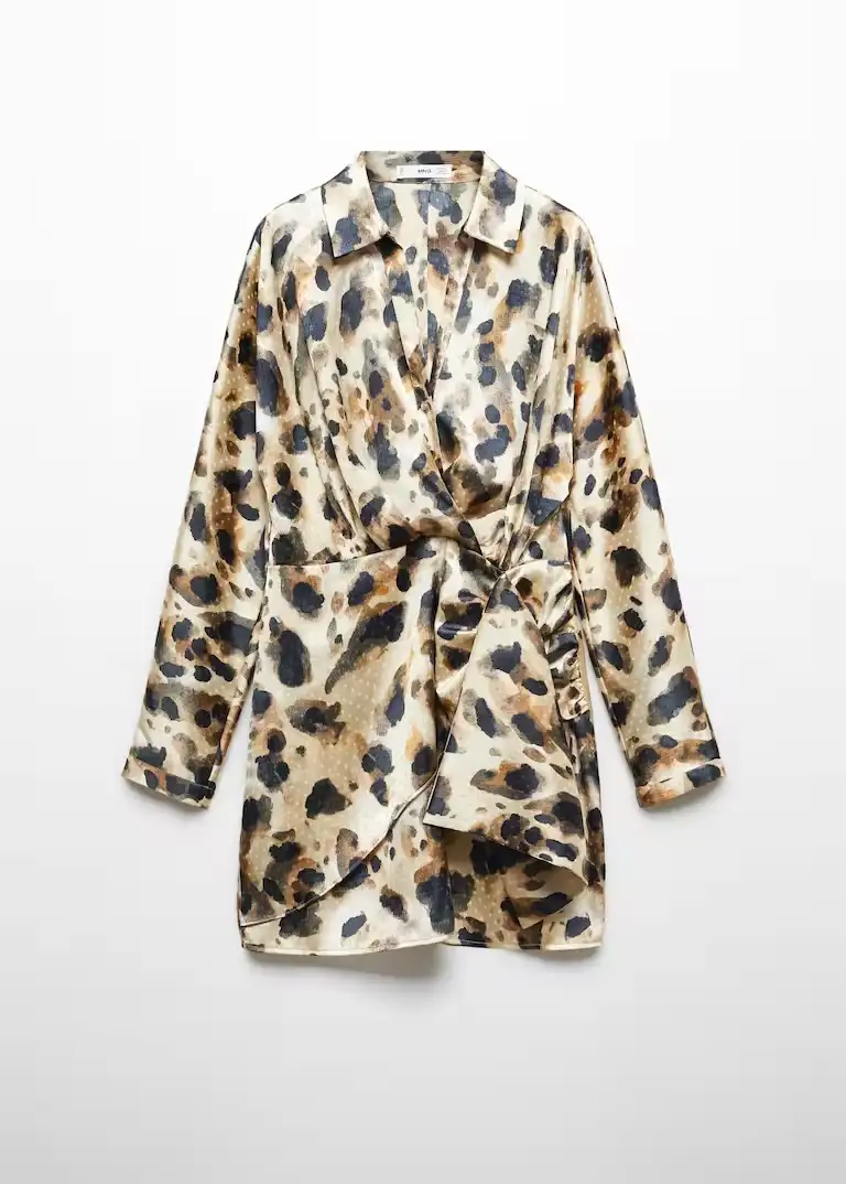 vestido satinado leopardo