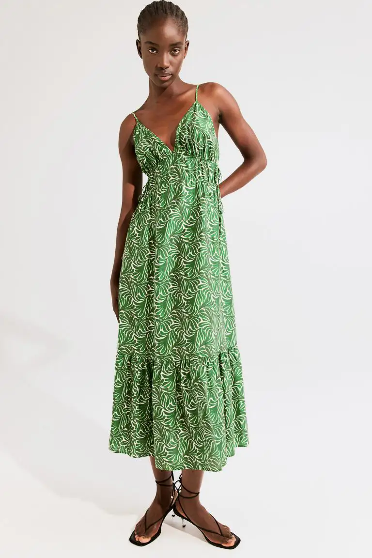 Vestido estampado verde