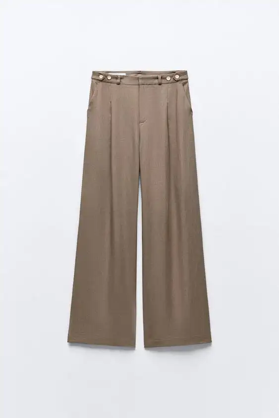 Pantalón ancho con lino pinzas