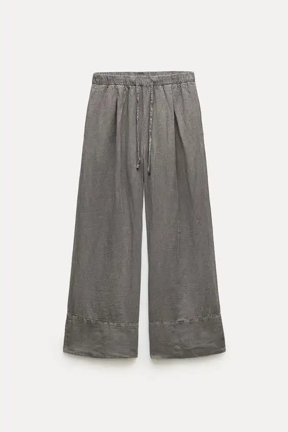 Pantalón lino gris