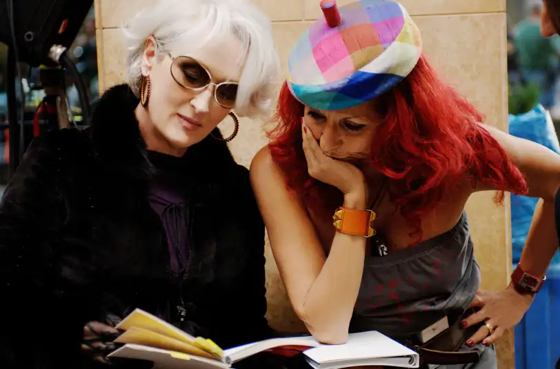 Meryl Streep junto a la estilista Patricia Field