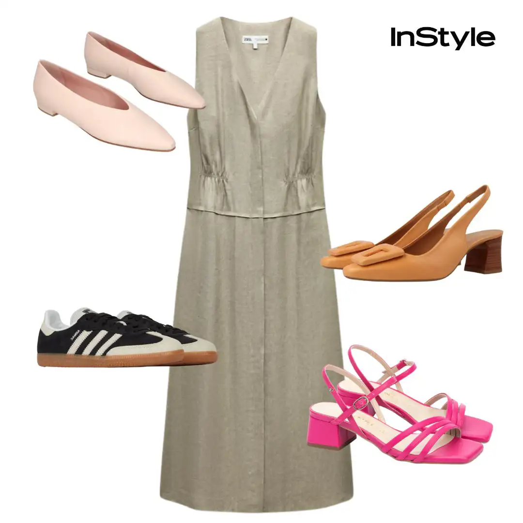 Look con vestido de lino