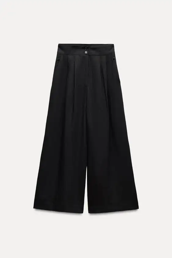 pantalon lino negro