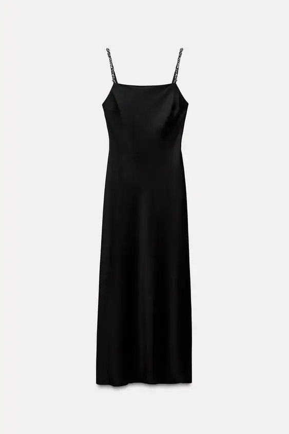 vestido negro tirantes joya