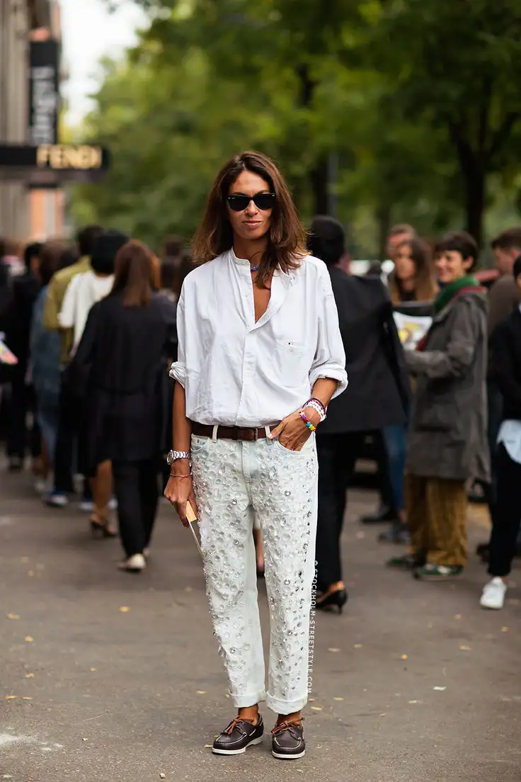 Náuticos con mocasines blancos