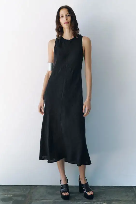 Vestidos Zara cómodos oficina MIDI LINO