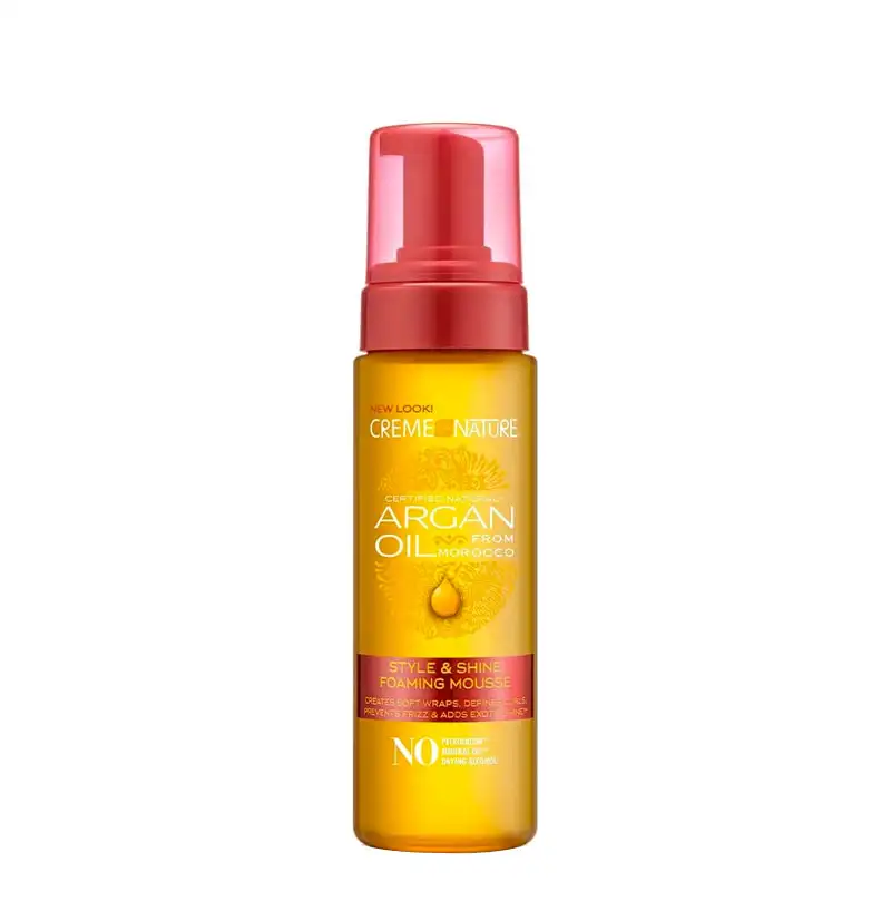  Espuma antiencrespamiento con aceite de argán para rizos definidos y con brillo Style & Shine Foaming Mousse de CREME OF NATURE Argan Oil