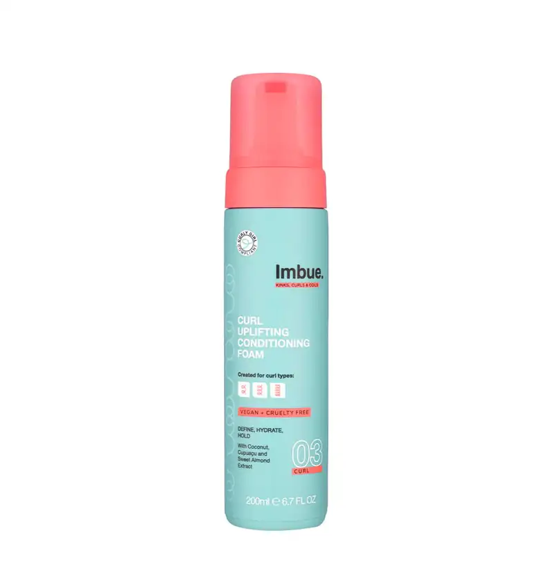 Espuma volumen y acondicionadora para rizos Curl Uplifting Conditioning Foam de IMBUE