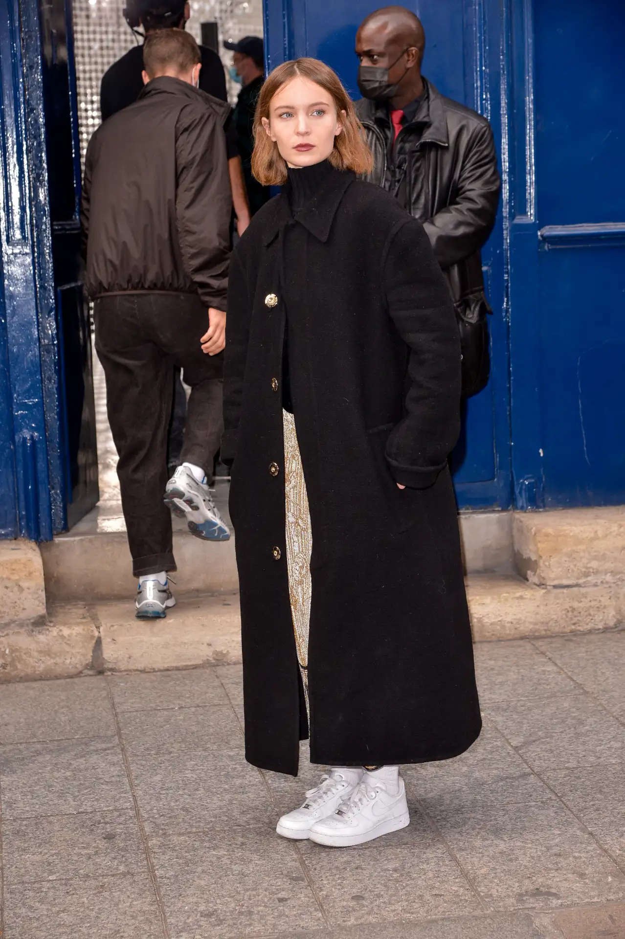 Diane Rouxel arriving at PacoRabanne show during Paris Fashion Week on October 4, 2020 in Paris, France