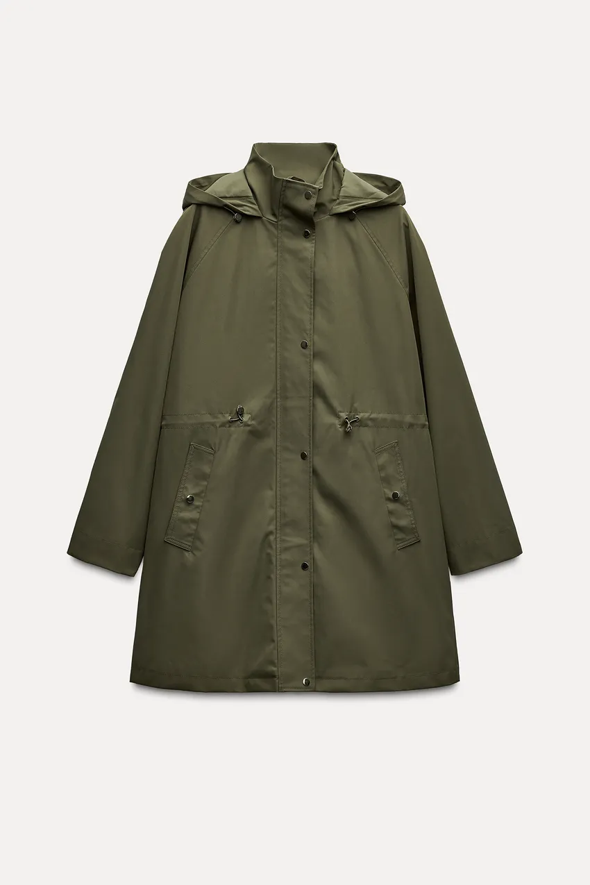 Parka larga khaki 