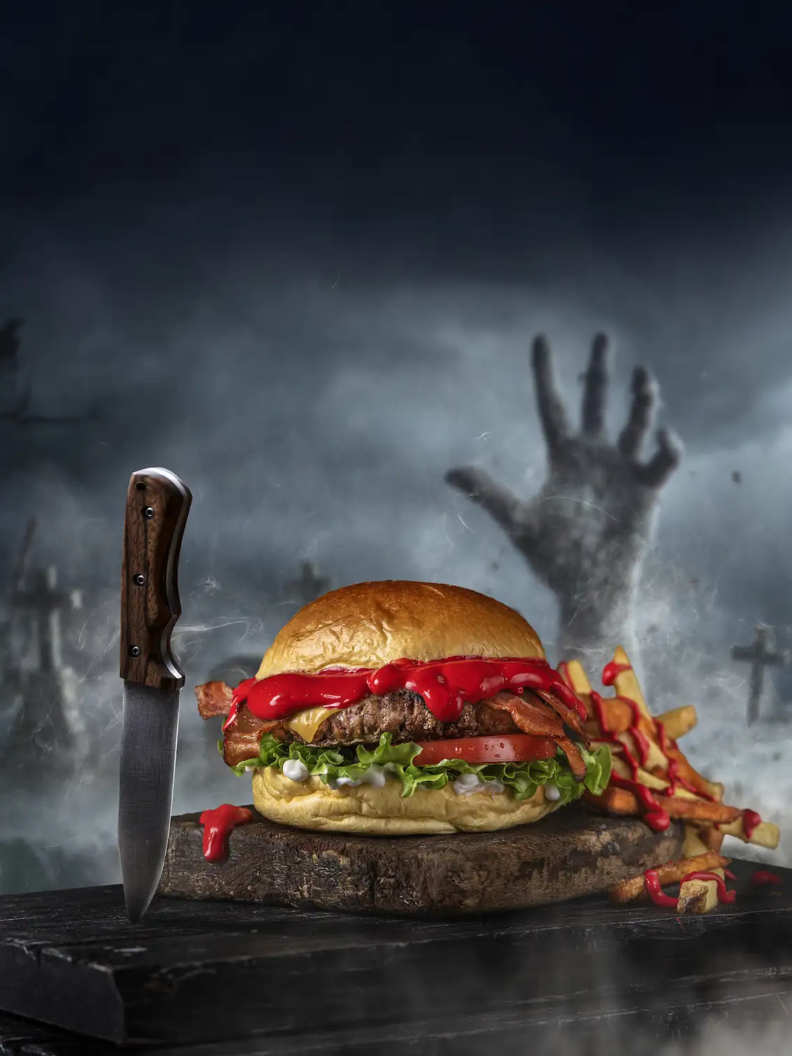 Halloween Burger en Tony Roma's