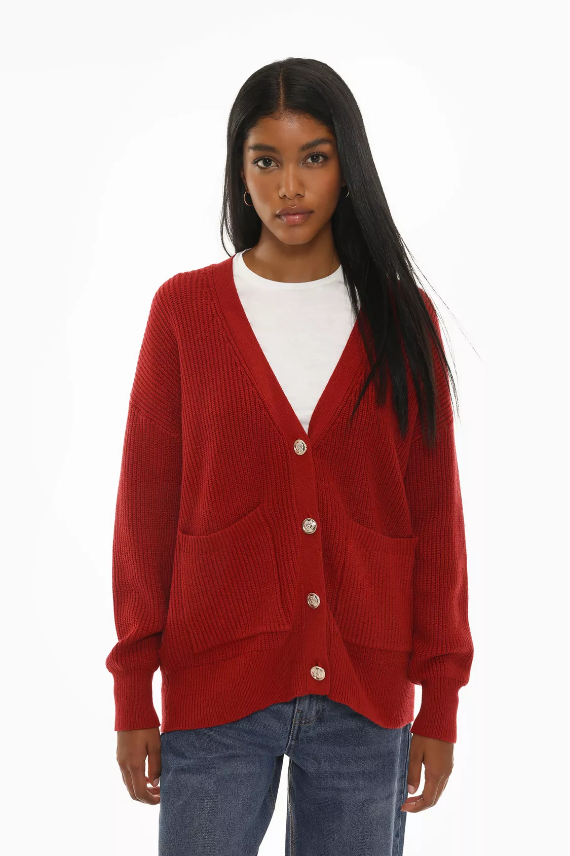 cardigan rojo