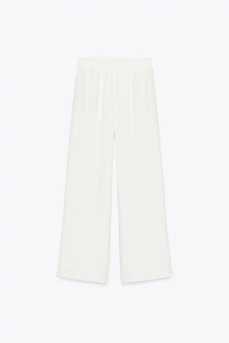 Pantalón crepe wide leg