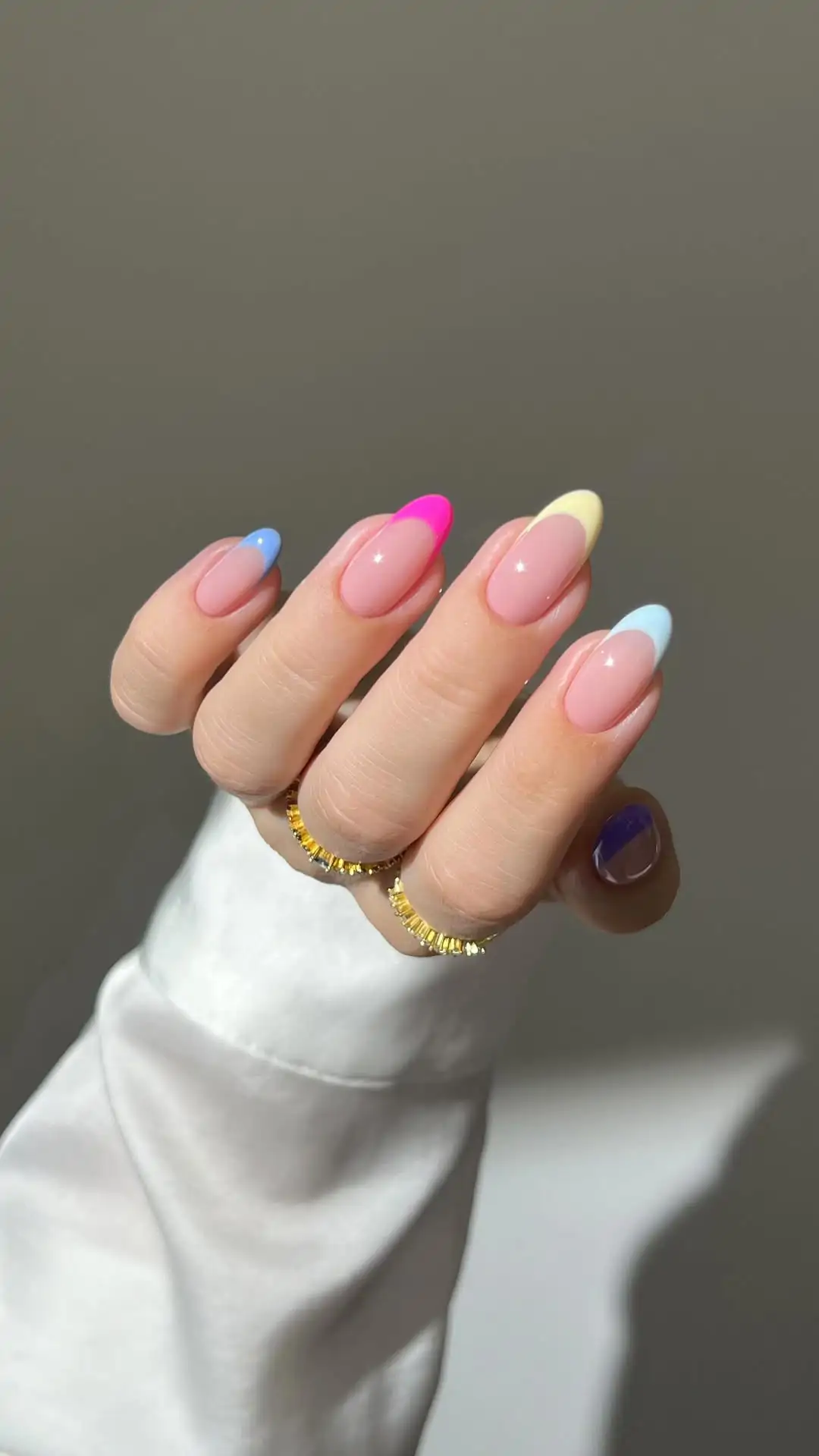 uñas multicolor