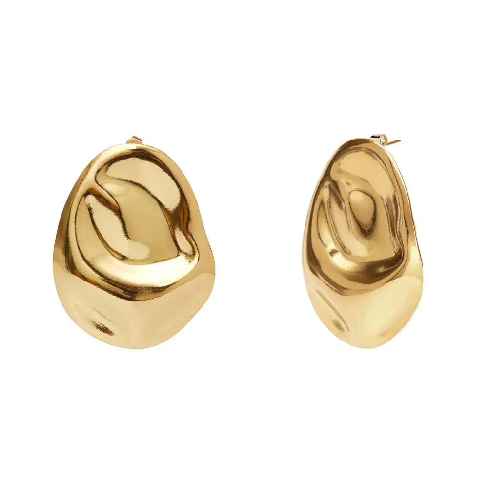 UC J ORGANIC PEBBLE EARRINGS GOLD 01