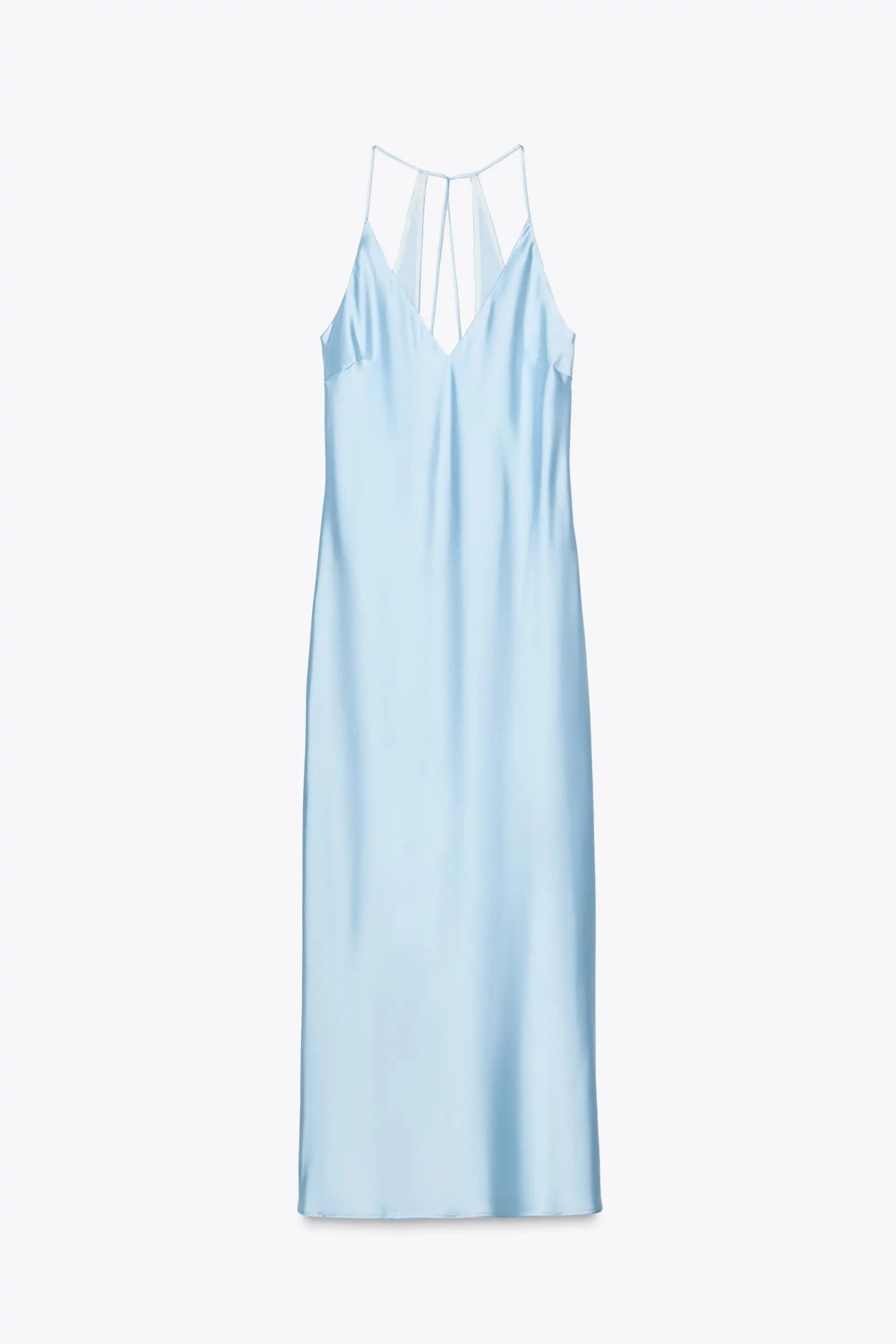 VESTIDO MIDI SATINADO LENCERO