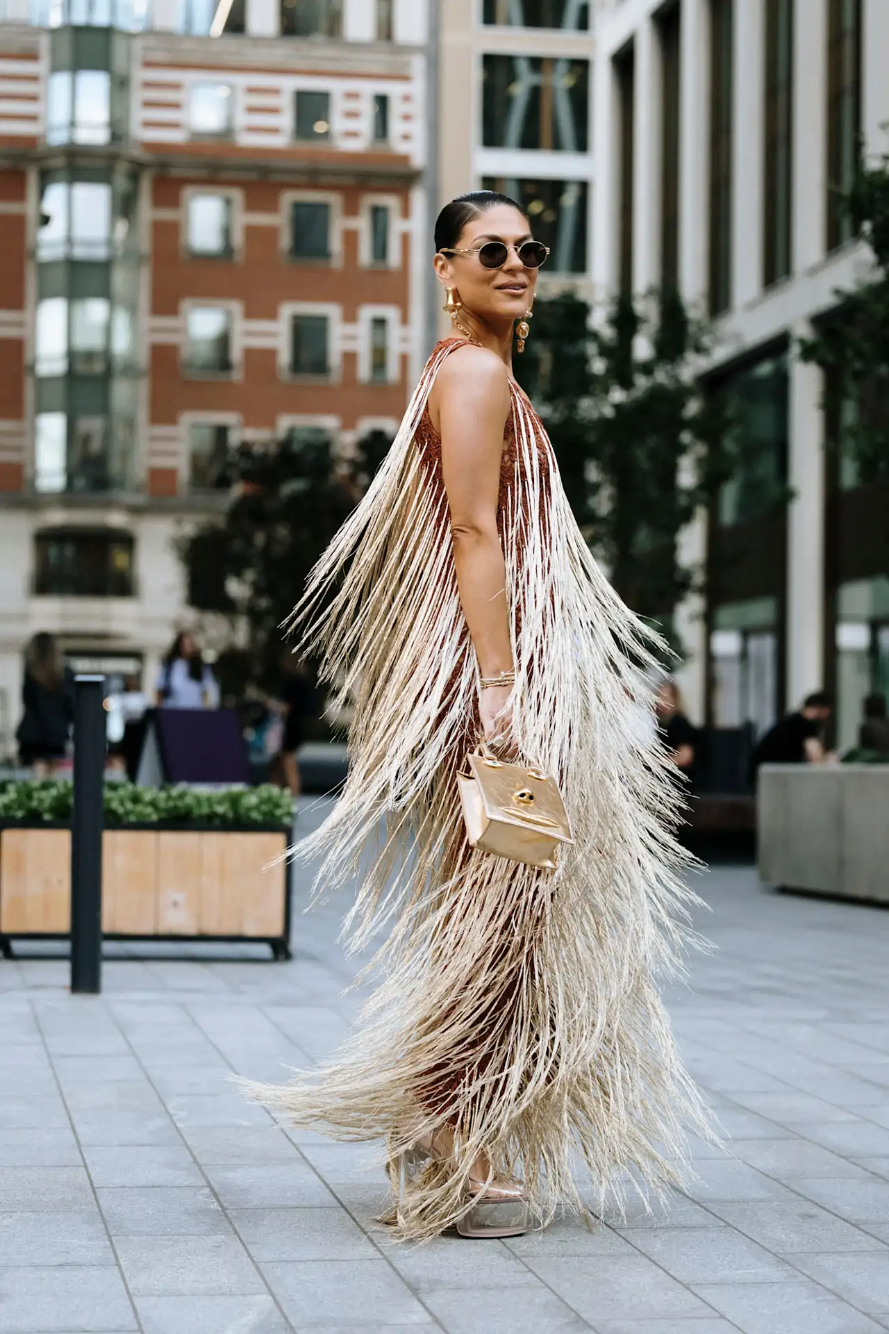 Vestido flecos