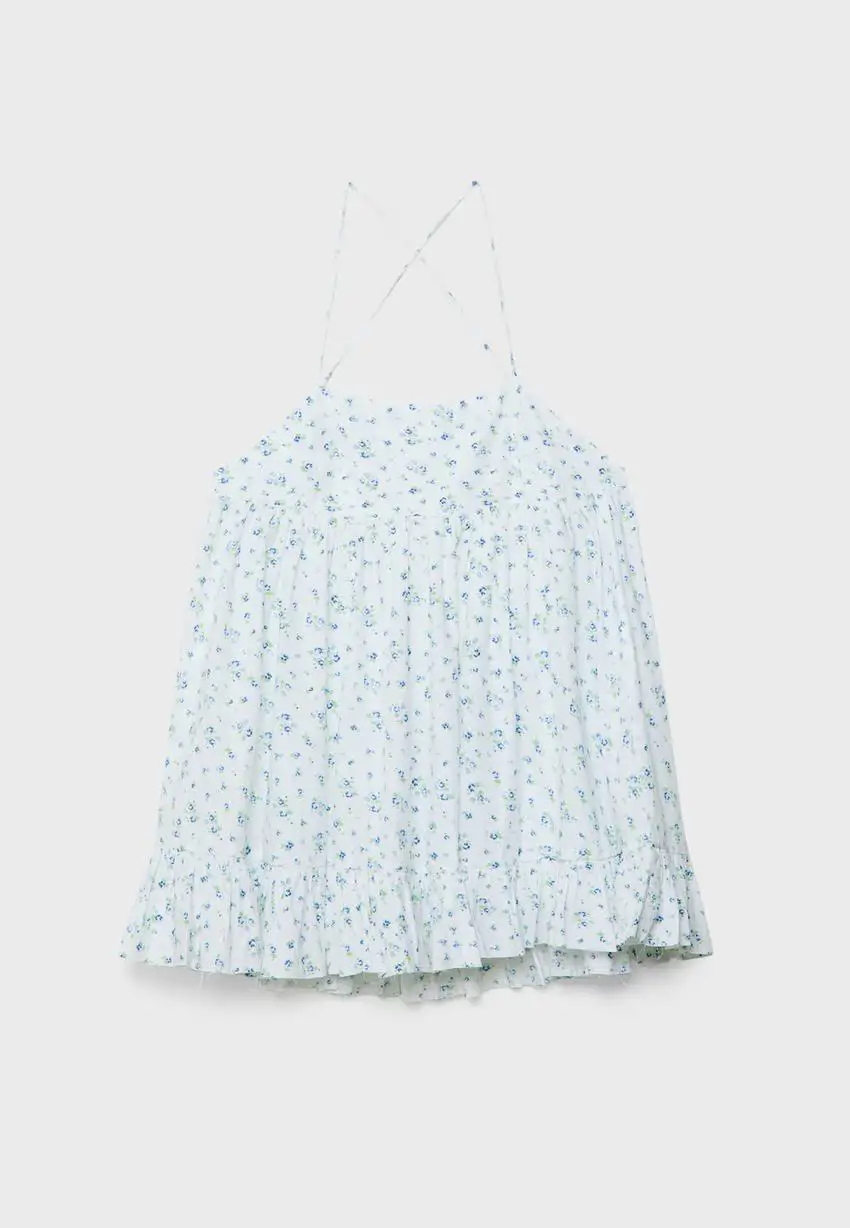 Vestido corto de popelín