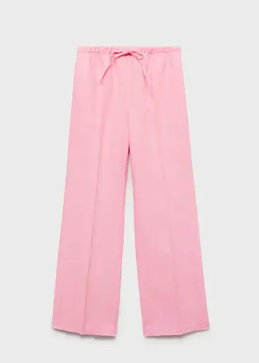 Pantalón lino rosa