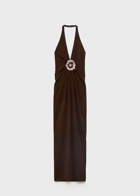 Vestido escote pico de Mango