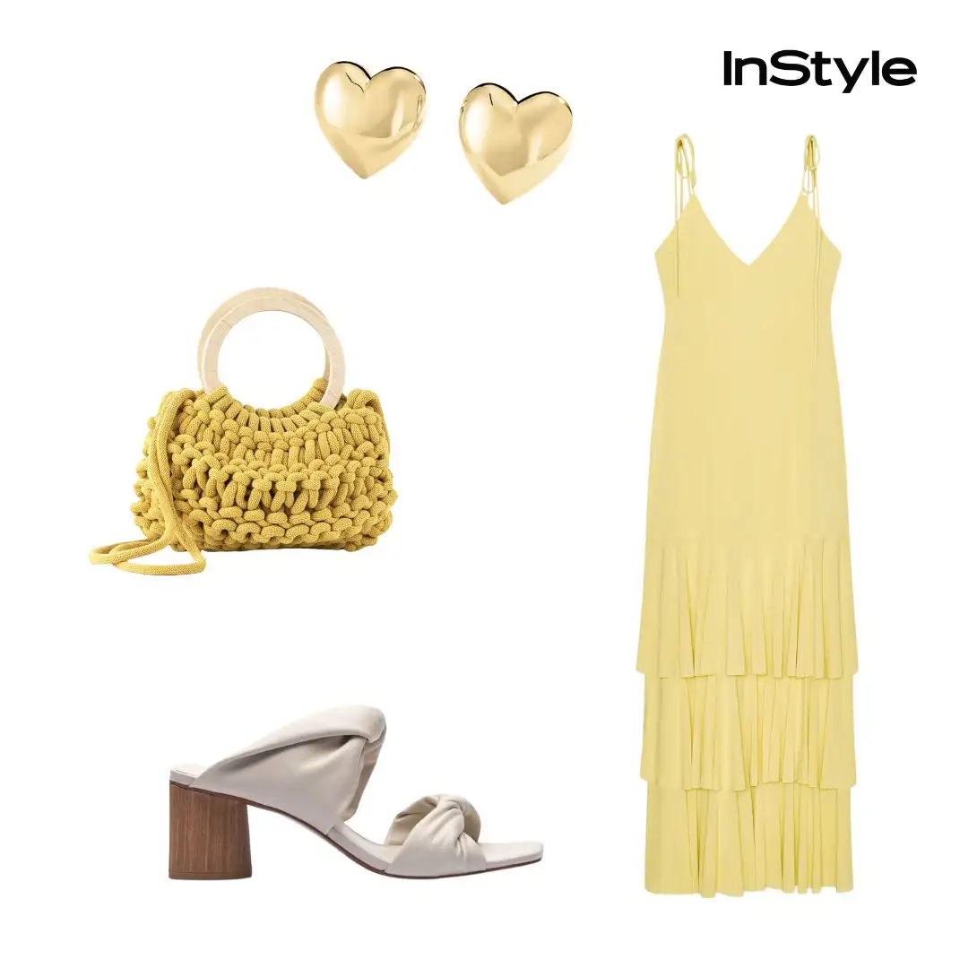 Look con vestido de volantes de Zara