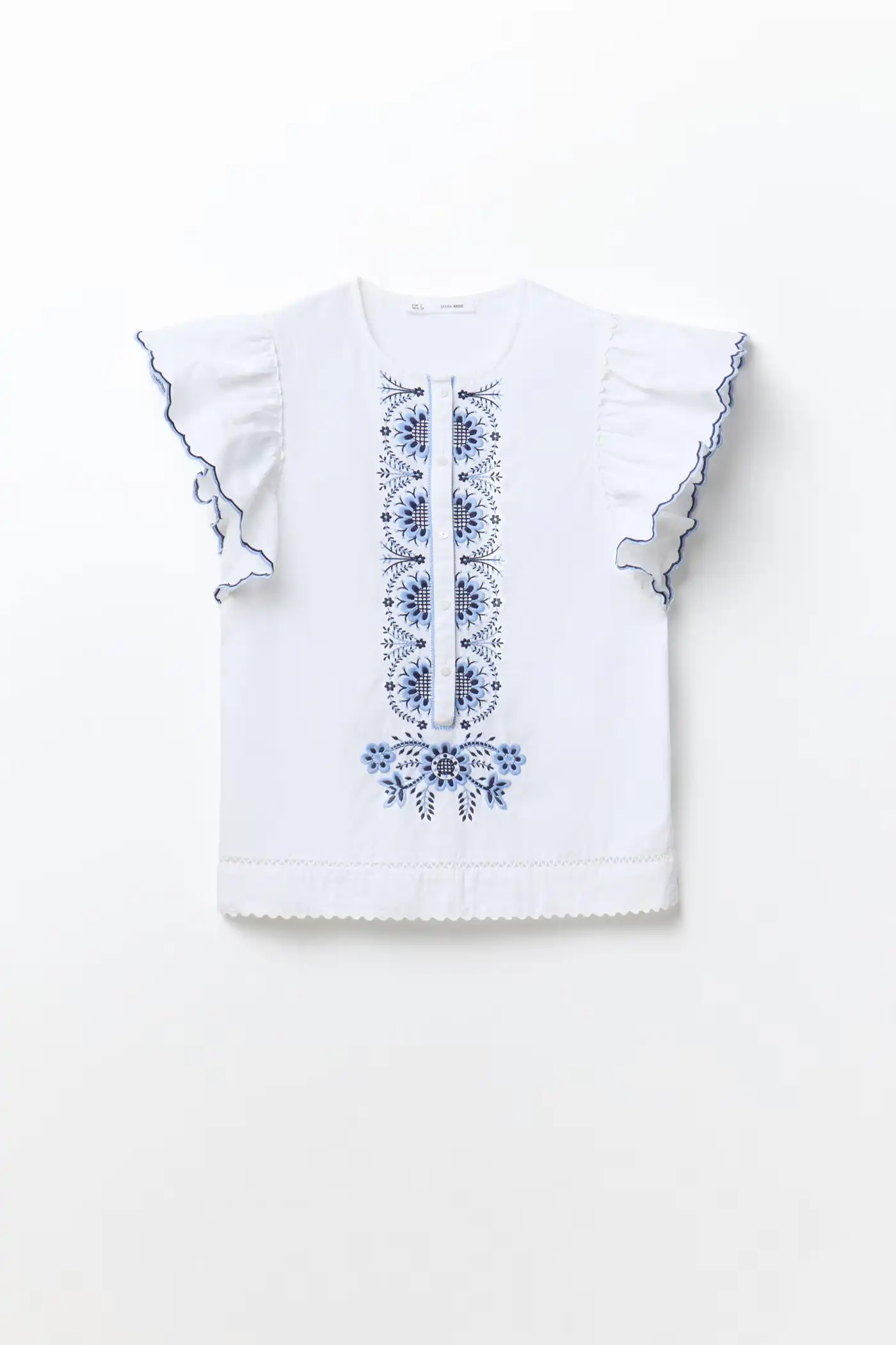 blusa bordada volantes