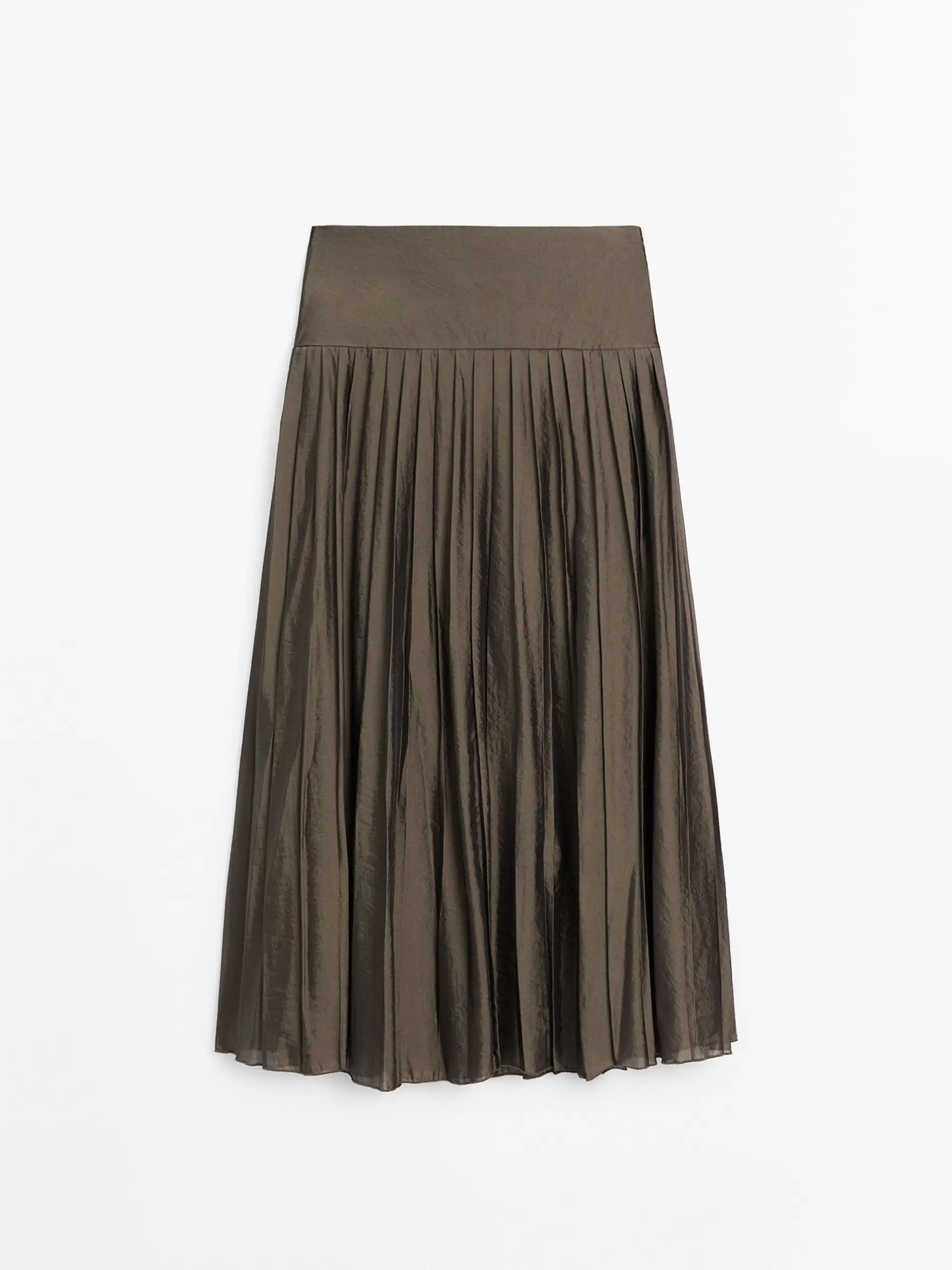 Falda midi fluida plisada tablas