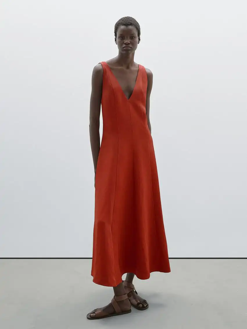 vestido teja