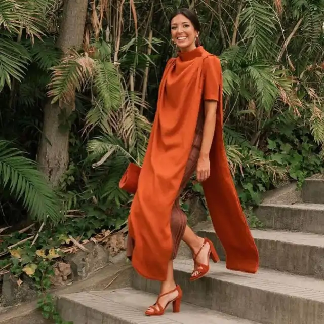 vestido teja