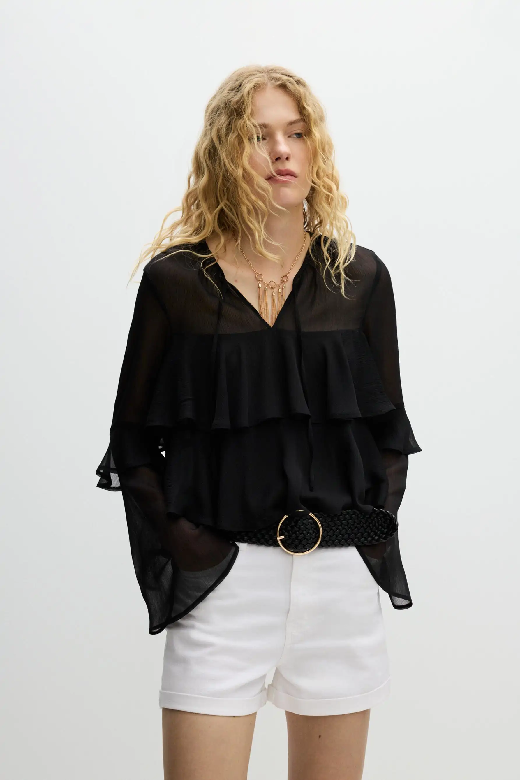 blusa volantes