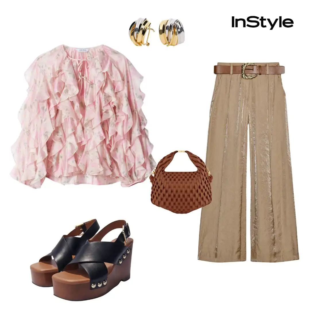 Look con pantalón satinado