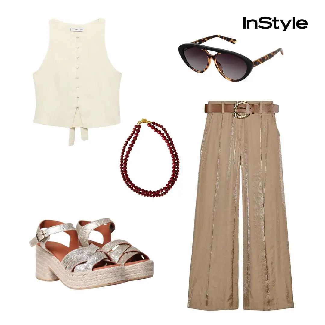 Look con pantalón satinado