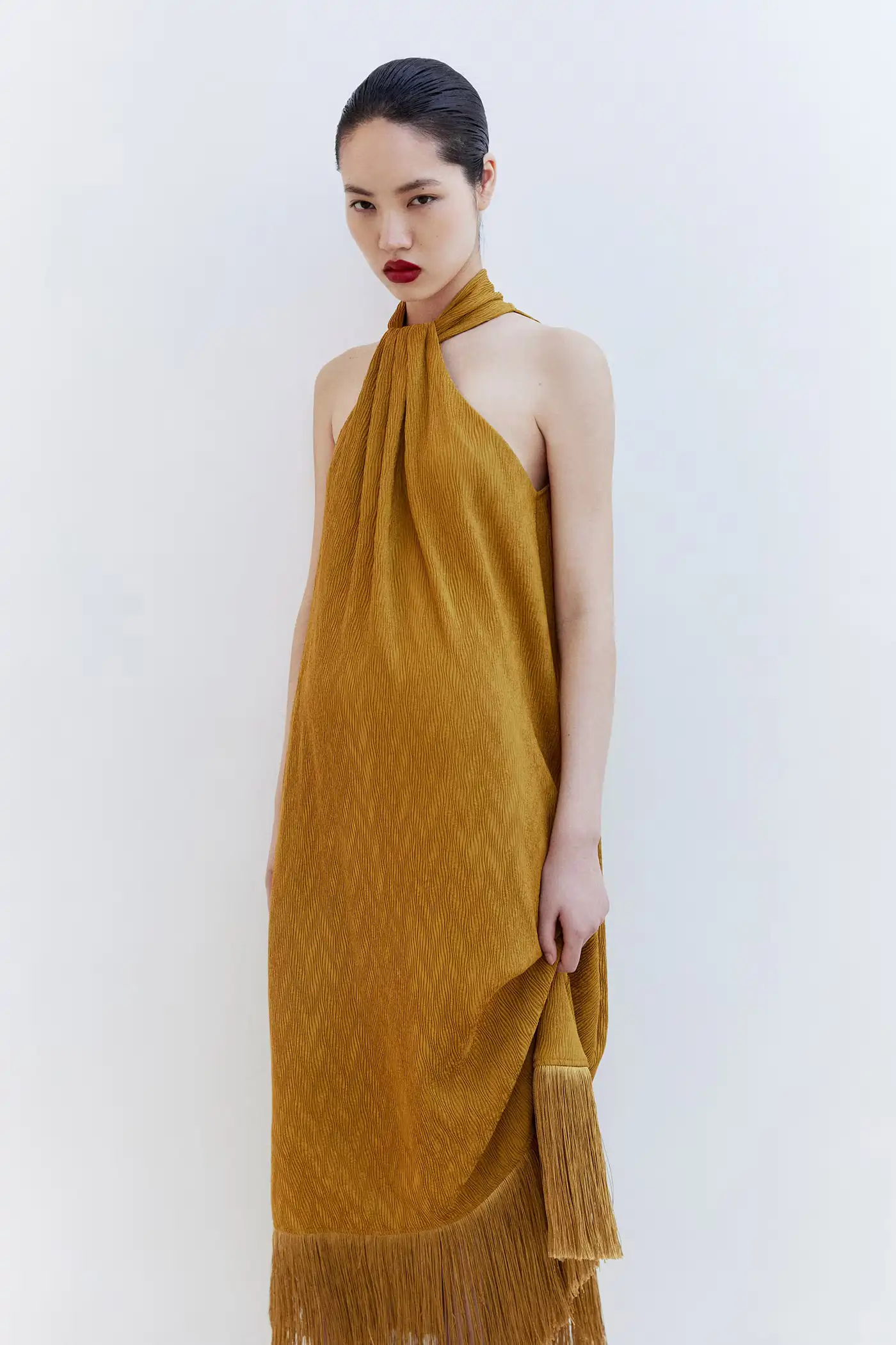 vestido flecos