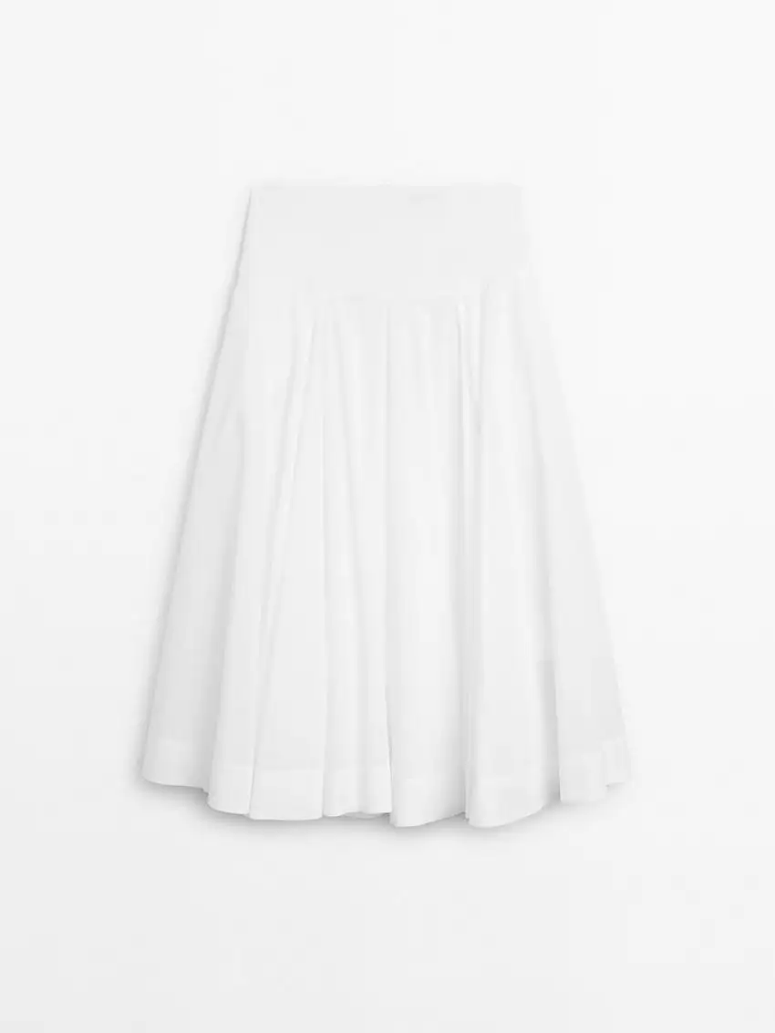 Falda blanca midi