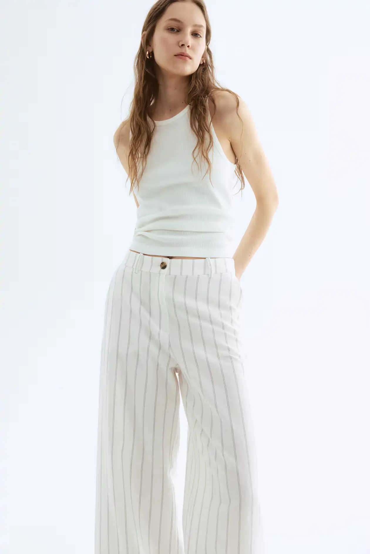 pantalon rayas blanco